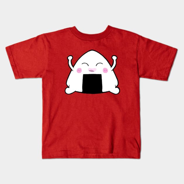 Kawaii Rice Ball Kids T-Shirt by BunniesOfTheDeepBlueSea